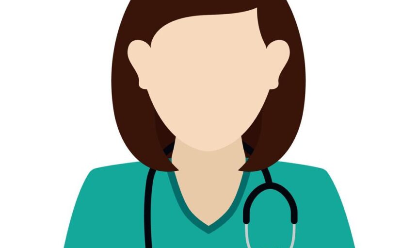 female-doctor-with-stethoscope-in-flat-illustration-for-hospital-and-medical-element-vector